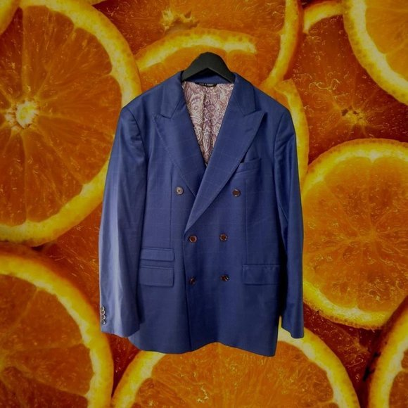 SARAR Blue Suit Jacket Made in‎ Turkey Size 38R